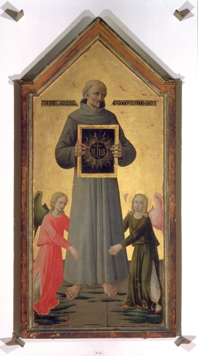 سانت برناردينو سيينا (درجة الحرارة على اللوحة) بواسطة دومينيكو دي ميشلينو